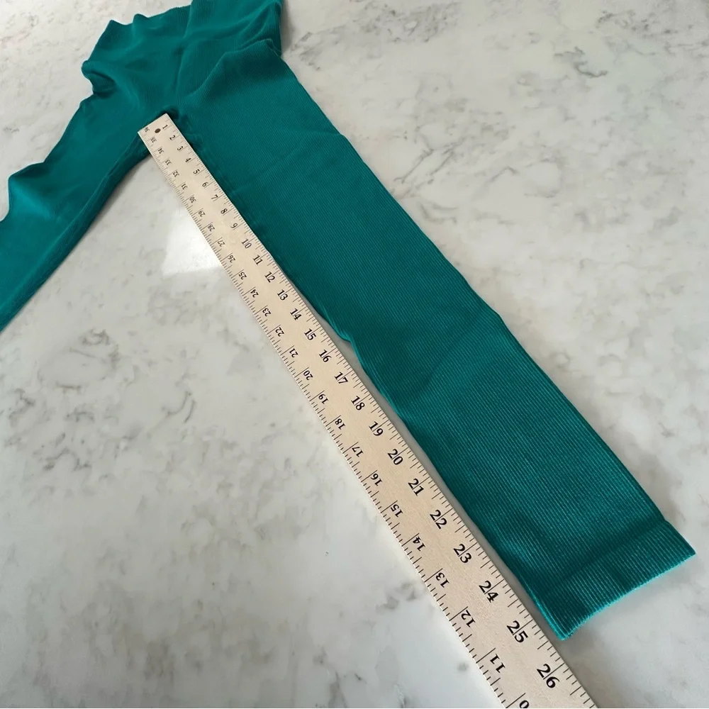 All in Motion Teal Ribbed Activewear Set. Leggings & matching Top/sports bra. - Picture 10 of 14